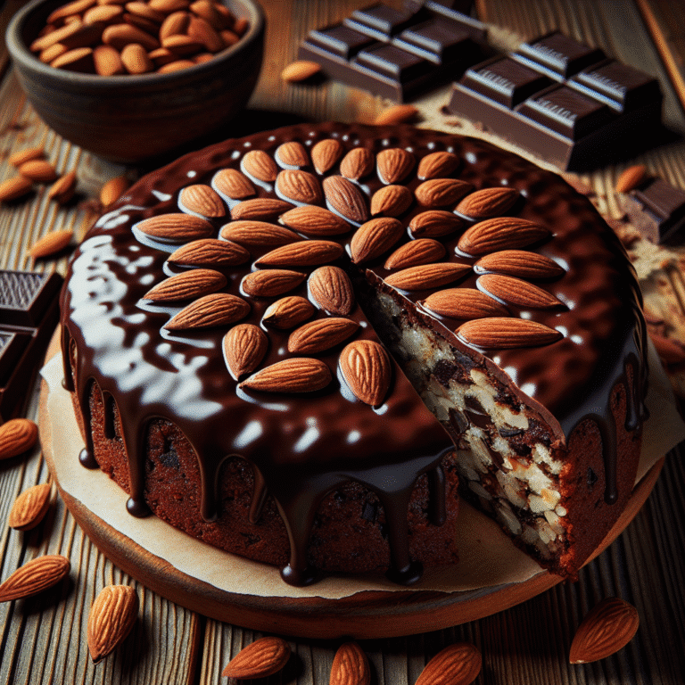 Bolo de amêndoas low carb com chocolate