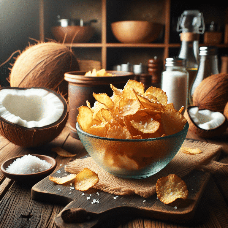 Receita de chips de coco low carb salgados