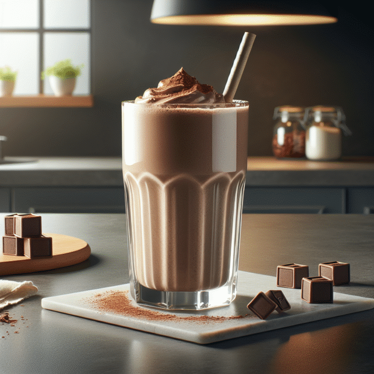 Receita de milkshake low carb de chocolate com nutrição ideal