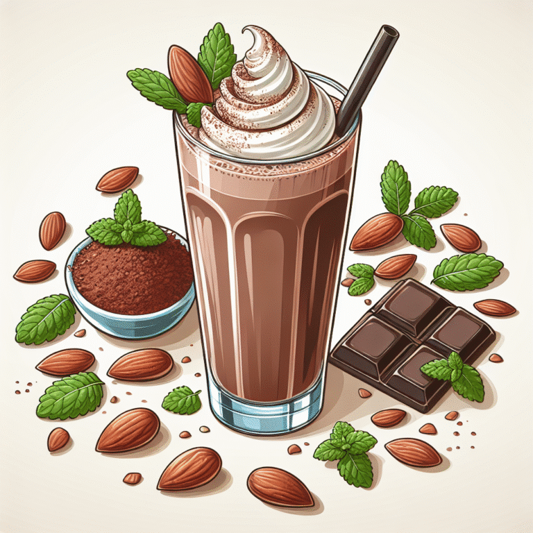 Milkshake low carb de chocolate com leite de amêndoas