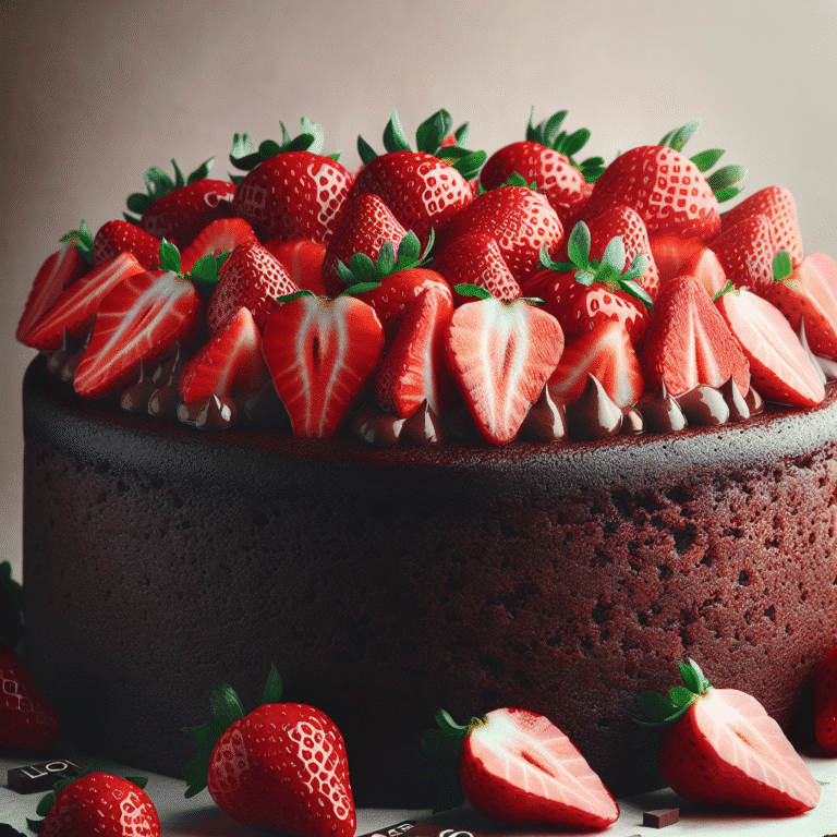 Bolo de chocolate low carb com morangos