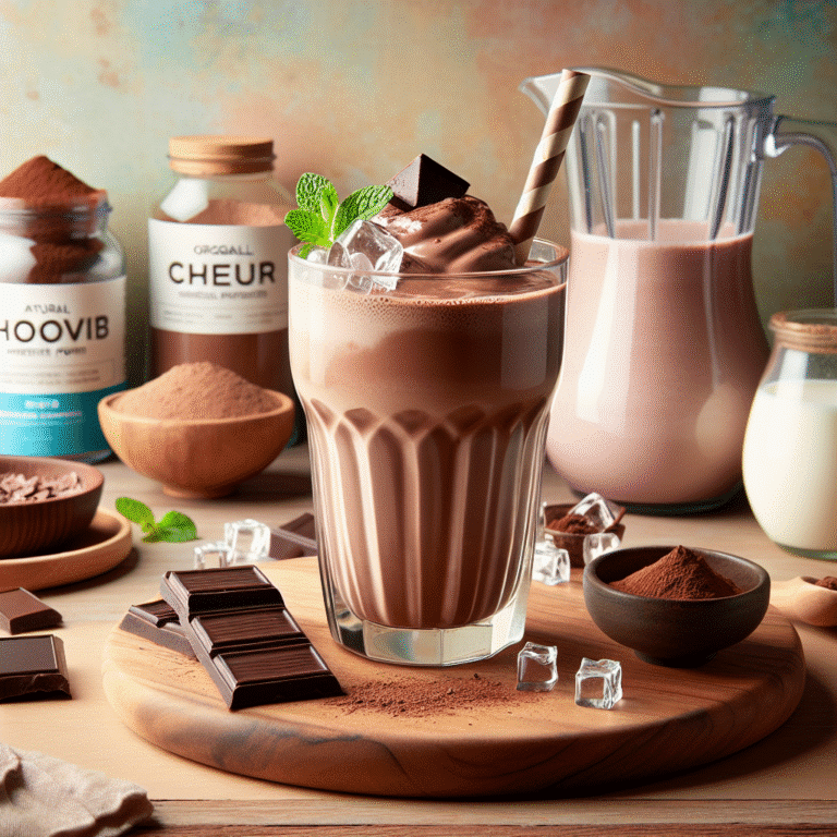 Receita de milkshake low carb de chocolate com adoçante natural