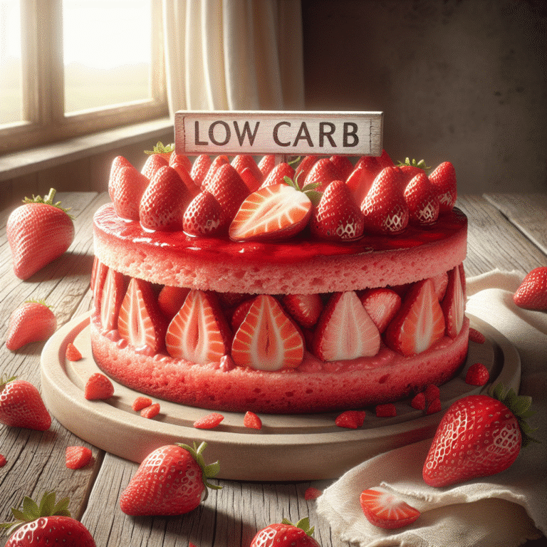 Bolo de morango low carb para o lanche