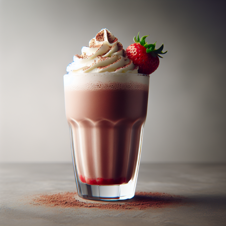 Receita de milkshake low carb de chocolate e morango