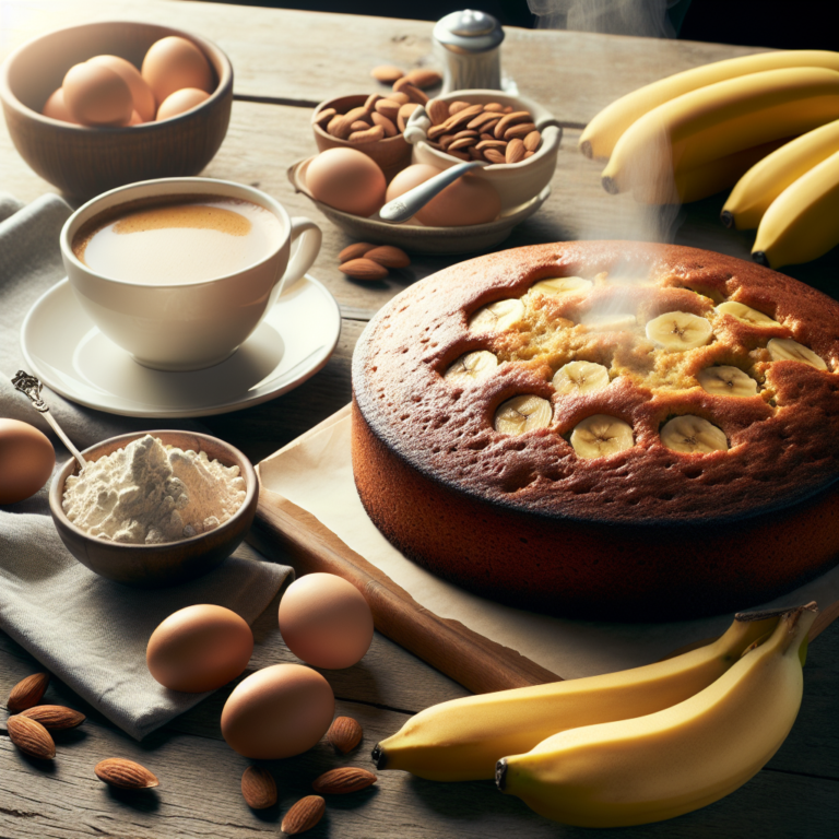Bolo de banana low carb sem glúten para o café da manhã