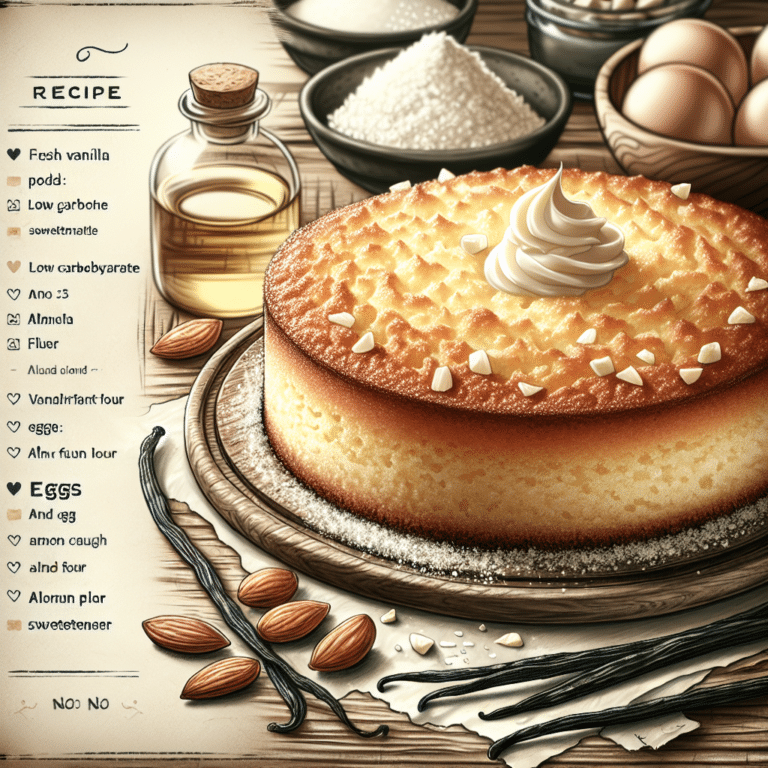 Receita de bolo de baunilha low carb macio e aromático