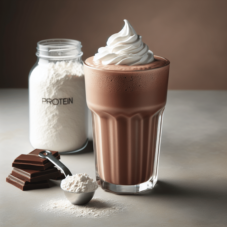 Milkshake low carb de chocolate com proteína em pó