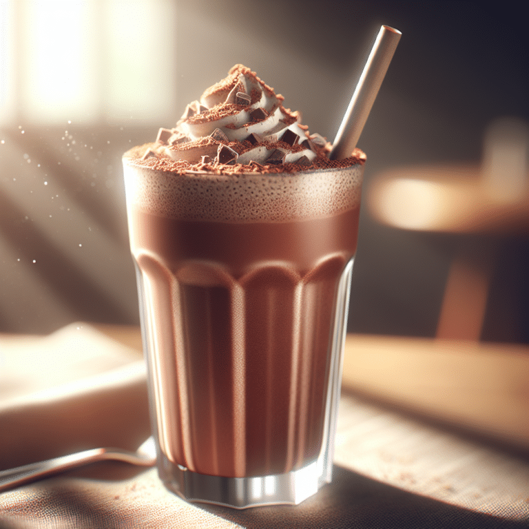 Milkshake low carb de chocolate com proteína em pó