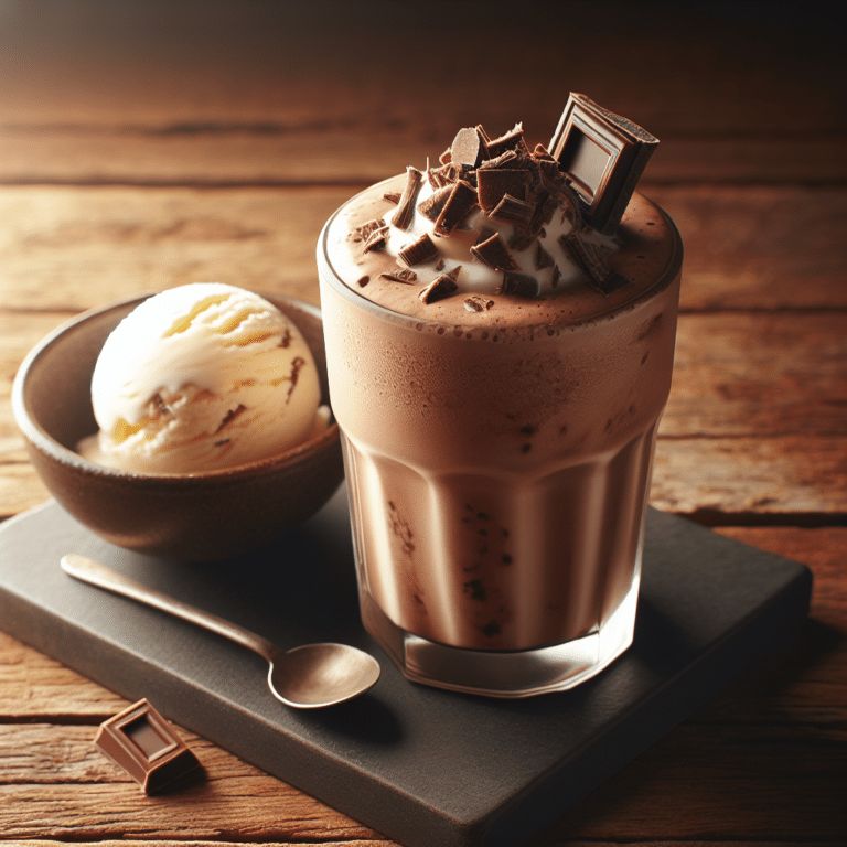 Milkshake low carb de chocolate com gelado caseiro