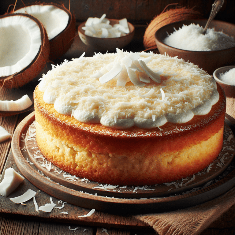 Bolo de coco low carb cremoso sem açúcar