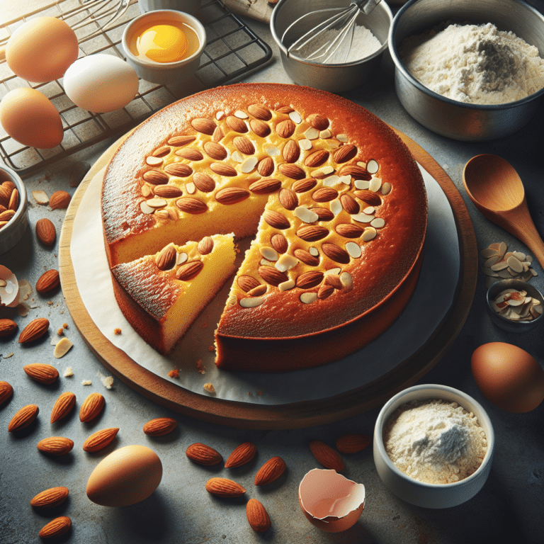 Receita prática de bolo de amêndoas low carb