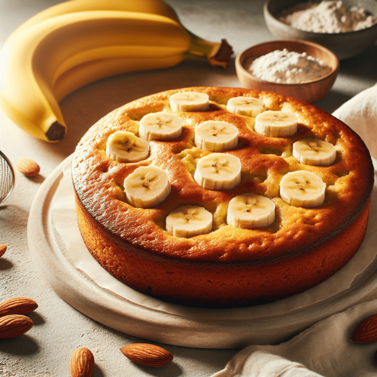 Bolo de banana low carb sem glúten para um lanche leve