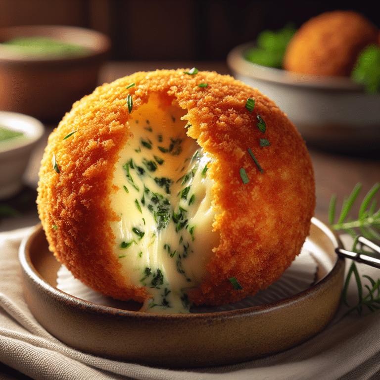 Bolinho de queijo low carb recheado com hierbas