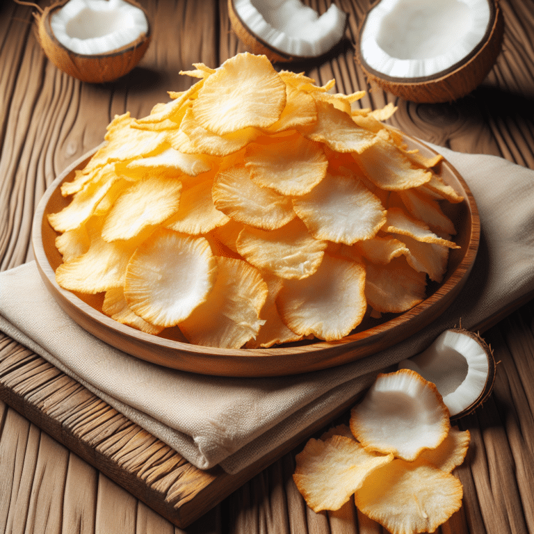 Receita de chips de coco low carb para lanche