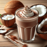 Milkshake low carb de chocolate com leite de coco
